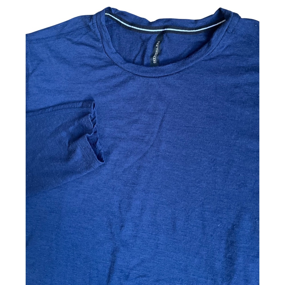 Ten Thousand Merino Tech Long Sleeve Shirt Mens Large Navy Blue TTKT044 150 GSM